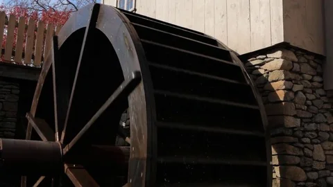 Waterwheel turning Stock Footage 73745396