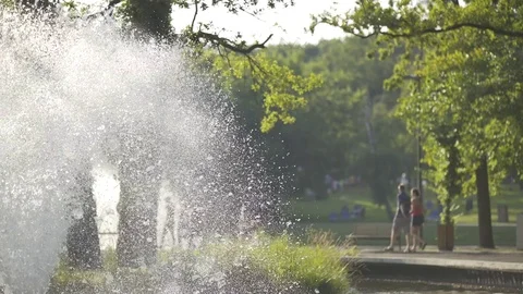 Waterwork at the park Stock Footage 77011753
