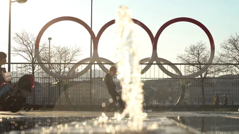 Waterworks in th olympic park Stock Footage 74172376