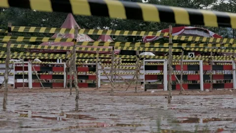 Watery soil as obstacles of Firefighting Competency Skills Stock Footage 131040908