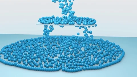 Watery, thin flowing fluid. Molecular, chemical 3d animation Video stock 82884074