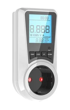 Watt Meter, Plug-in Socket Power Meter, Auto Cost Calculator, 3D rendering... Stock Photos