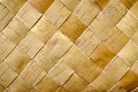 Wattled pattern made of birch bark Stock Photos