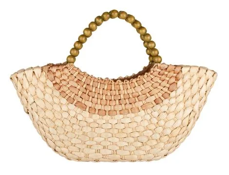 Wattled straw bag Stock Photos