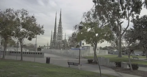 Watts Towers - Tracking Across The State Historic Park Stock Footage 85312292