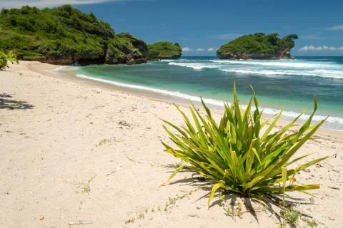 Watu Karung beach, Pacitan, Java, Indonesia Foto stock