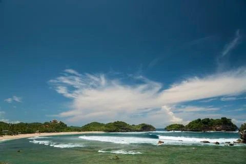 Watu Karung beach, Pacitan, Java, Indonesia Foto stock
