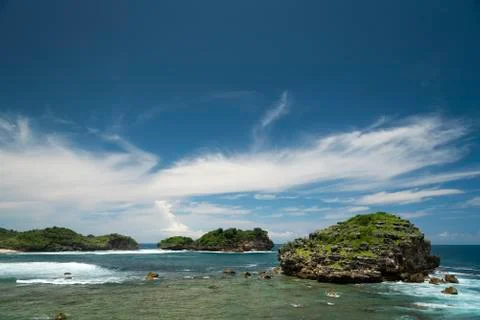 Watu Karung beach, Pacitan, Java, Indonesia Foto stock