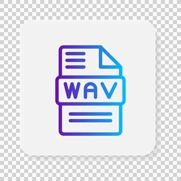 Wav audio document file type flat icons. extension, format, archive, type. .. Stock Illustration