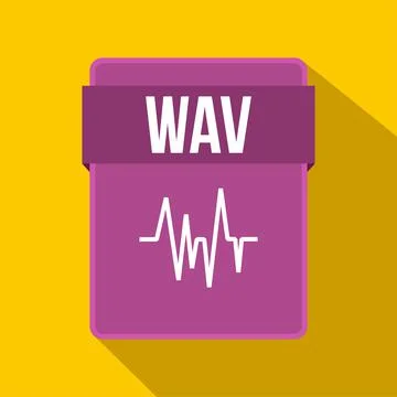 WAV file icon, flat style Stock Illustration