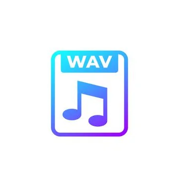 Wav file, lossless audio format icon Ilustración de archivo