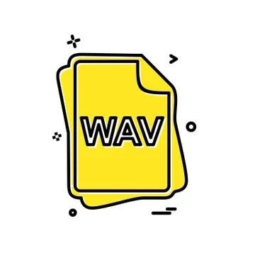 WAV file type icon design vector Illustrazione stock