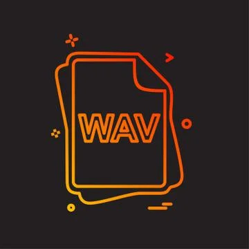 WAV file type icon design vector Illustrazione stock