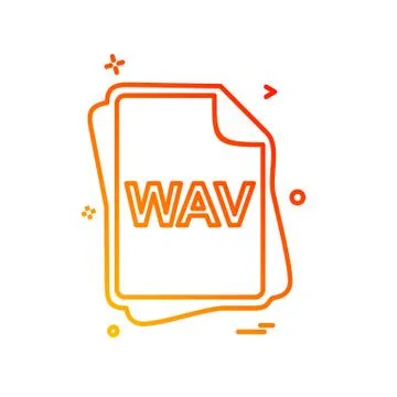 WAV file type icon design vector Ilustración de archivo