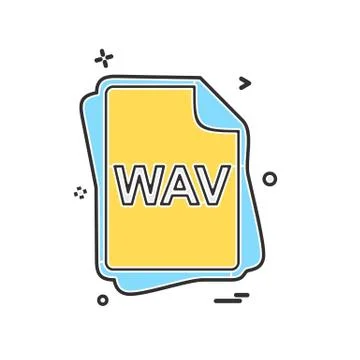 WAV file type icon design vector Illustrazione stock