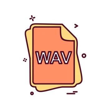 WAV file type icon design vector 库存插图