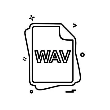 WAV file type icon design vector 库存插图
