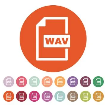The WAV icon. File audio format symbol. Flat Stock Illustration
