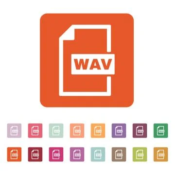 The WAV icon. File audio format symbol. Flat Illustrazione stock