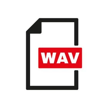 The WAV icon. File audio format symbol. Flat Stock Illustration