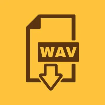 The WAV icon. File audio format symbol. Flat Stock Illustration