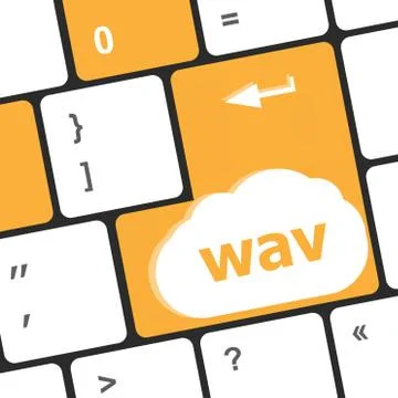 Wav word on keyboard keys button. laptop enter icon Stock Illustration