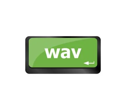 Wav word on keyboard keys button. laptop enter icon Stock Illustration