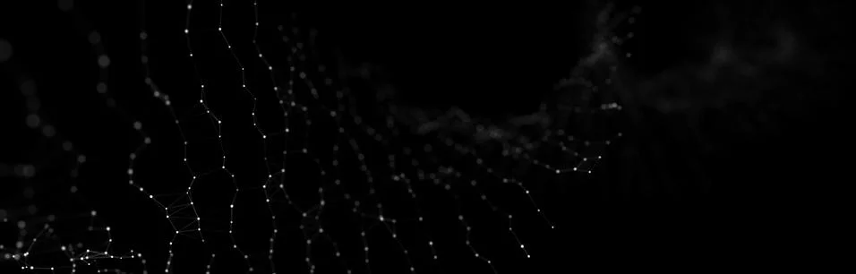 Wave 3d. Wave of particles. Abstract Black Geometric Background. Big data vis Illustrazione stock