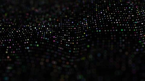 Wave 3d. Wave of particles. Futuristic point wave. Design for poster. 3d Illustrazione stock