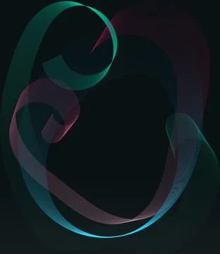 Wave abstract design on black Stock Illustration