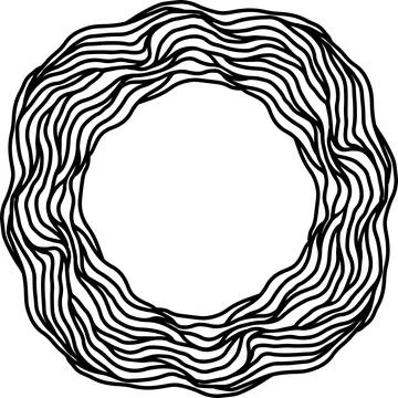 Wave abstract ornate simple frame. Vector black and white illustration. Stock Illustration