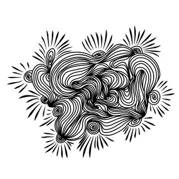 Wave abstract pattern. Round lines background. Vector illustration. Illustrazione stock