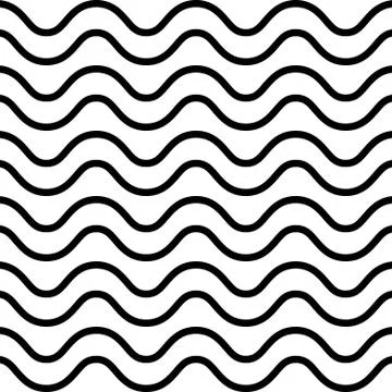 Wave abstract vector seamless pattern, simple geometric Stock Illustration