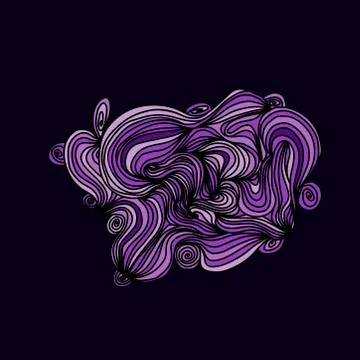 Wave abstract violet pattern. Round lines background. Vector illustration. Illustrazione stock