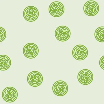 Wave acupuncture glyph seamless pattern Stock Illustration