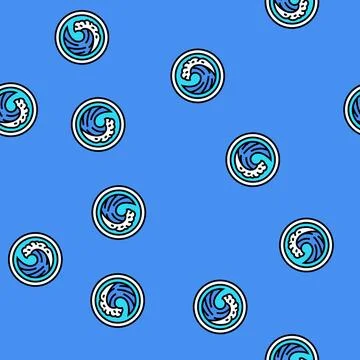 Wave acupuncture vector seamless pattern 스톡 일러스트