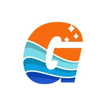 Wave Alphabet G Logo Stock Illustration