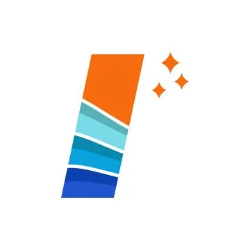 Wave Alphabet I Logo Stock Illustration
