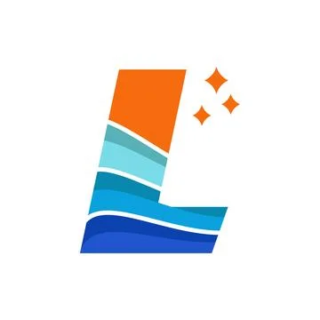 Wave Alphabet L Logo Stock Illustration