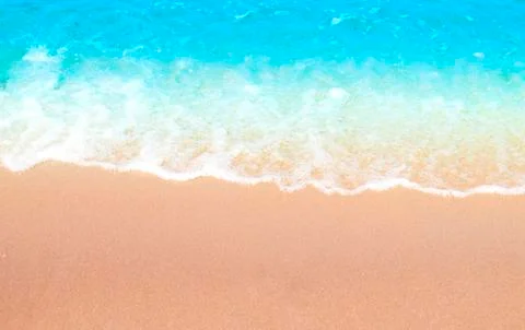 Wave &amp;amp; Sand beach background , holiday or relax in summer concept. Stock Photos