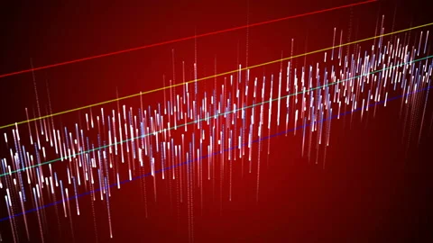 Wave analysis animation on red background Stock Footage 151008992