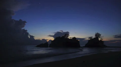 Wave and beach during sunrise Stock Footage 34386003