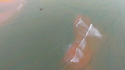 Wave and beach in slow motion Stock-Footage 322961745