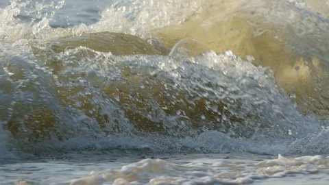 Wave And Bubble in Slow Motion Stock Footage 121988605