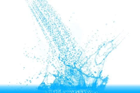 Wave and bubbles over white background Stock Photos