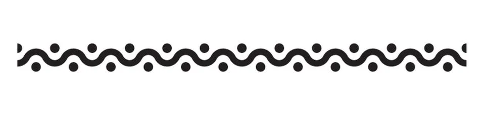 Wave And Dotted Border Design Stock Illustration