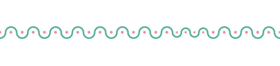 Wave And Dotted Pattern Border Design Stock Illustration