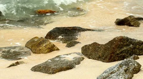 Wave And Rocks Video stock 22097217