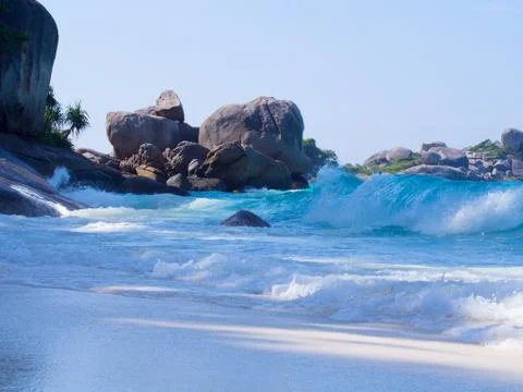 Wave and sand background Stock Photos