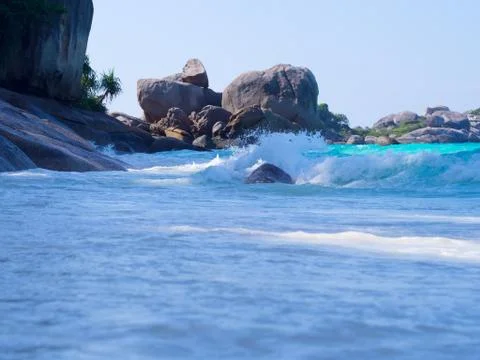 Wave and sand background Stock Photos
